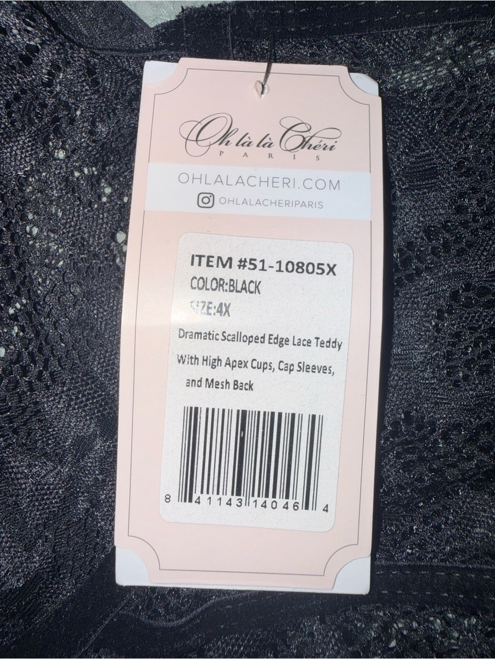 Sheer Black Lace Halter Teddy Bodysuit NWT - Picture 4 of 5